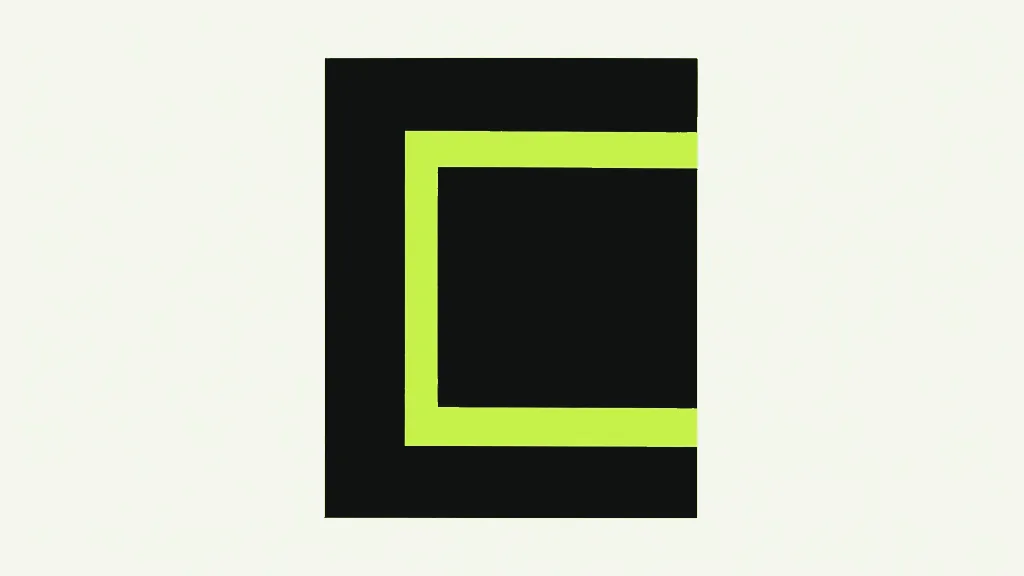 A dark page with a bright rectangular frame drawn inside it, well in from the edges