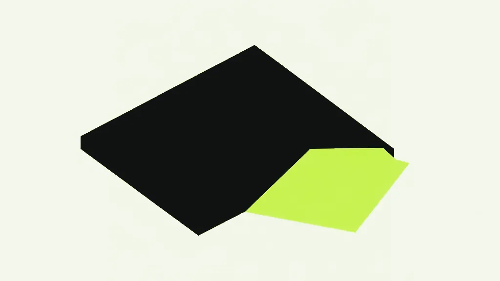 An isometric dark page with a lime tile lifting up off its surface